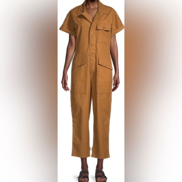 Current/Elliott The Eximia Utility Jumpsuit Camel Wheat Size 3 (Large) - Picture 1 of 10